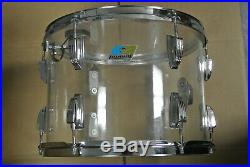 70s LUDWIG CHICAGO 14 CLEAR VISTALITE CLASSIC RACK TOM for YOUR DRUM SET! #E133