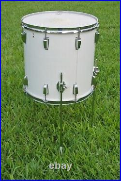 70s LUDWIG CHICAGO USA 16 WHITE CORTEX FLOOR TOM for YOUR CLASSIC DRUM SET S861