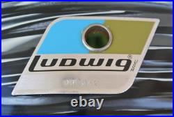 '71/72 LUDWIG USA CLASSIC BLACK OYSTER 14 TOM SHELL + BADGE for DRUM SET! M97