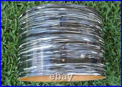 '71/72 LUDWIG USA CLASSIC BLACK OYSTER 14 TOM SHELL + BADGE for DRUM SET! M97