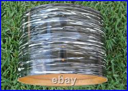 '71/72 LUDWIG USA CLASSIC BLACK OYSTER 14 TOM SHELL + BADGE for DRUM SET! M97