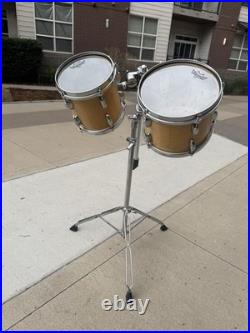 8 AND 10 Gretsch Drums Square Badge and VINTAGE Double Tom Stand BAD PART #CH1