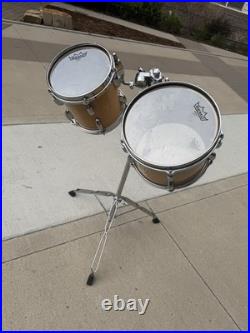 8 AND 10 Gretsch Drums Square Badge and VINTAGE Double Tom Stand BAD PART #CH1