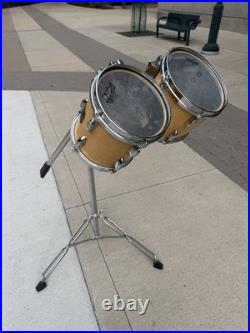 8 AND 10 Gretsch Drums Square Badge and VINTAGE Double Tom Stand BAD PART #CH1