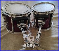 8 and 10 Peral Export Rack Toms with Mounting Hardware Used