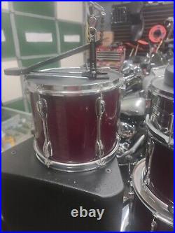 80's Tama Rockstar 5 pc black drum set Vintage W 2 dixon Cymbal Stands