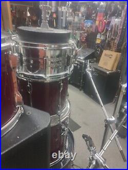 80's Tama Rockstar 5 pc black drum set Vintage W 2 dixon Cymbal Stands