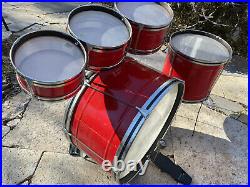 80's Vintage Noble and Cooley Tin 5 pc. Drum Set Celebrity Pro Sound USA Made