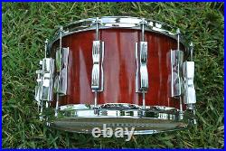 80s LUDWIG USA 8X14 COLISEUM NATURAL RED MAHGANY SNARE DRUM for YOUR SET! #G457
