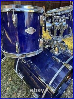 90s Yamaha Beech Custom 4 Piece Drum Kit Made in Japan Blueberry 22 14 12 10