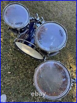 90s Yamaha Beech Custom 4 Piece Drum Kit Made in Japan Blueberry 22 14 12 10