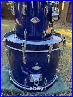 90s Yamaha Beech Custom 4 Piece Drum Kit Made in Japan Blueberry 22 14 12 10