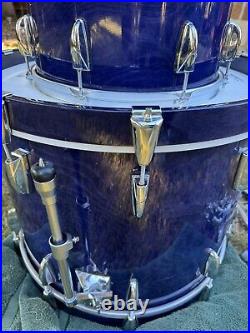 90s Yamaha Beech Custom 4 Piece Drum Kit Made in Japan Blueberry 22 14 12 10