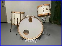 A&F Drum Co. 3pc Field Kit Custom Maple Drum Set Antique White 24, 13, 16