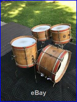 A&F Drum Company Whiskey Maple Field Drum Set 12/14/20/14 snare
