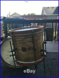 A&F Drum Company Whiskey Maple Field Drum Set 12/14/20/14 snare