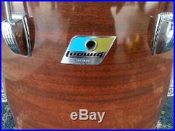 A Very Clean Set Of 1973-74 Ludwig Mahogany Cortex Concert Toms 13, 14, 16