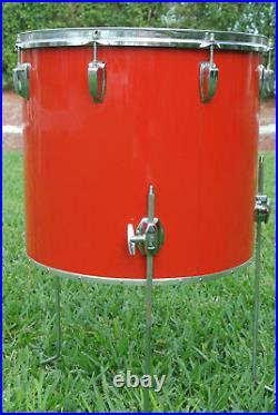 ADD this 1980's Ludwig USA 18 RED FURY FLOOR TOM for YOUR DRUM SET! #B72