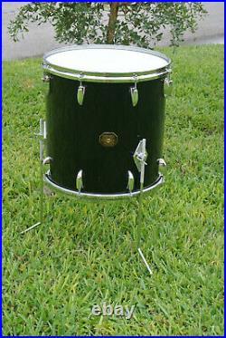 ADD this 70s GRETSCH 16 BLACK NITRON 4418 FLOOR TOM to YOUR DRUM SET TODAY F213