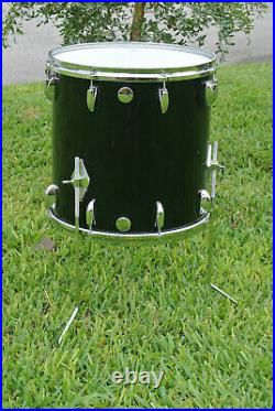 ADD this 70s GRETSCH 16 BLACK NITRON 4418 FLOOR TOM to YOUR DRUM SET TODAY F213