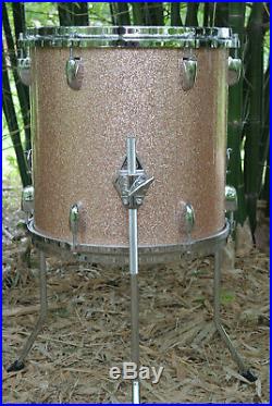 ADD this RARE GRETSCH 13 CHAMPAGNE SPARKLE FLOOR TOM 2 YOUR DRUM SET TODAY B789