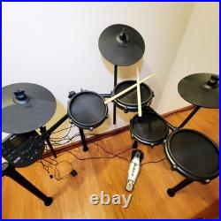 ALESIS Black NITRO DRUM SET KIT with Electronic DM7X Module No Kick Drum
