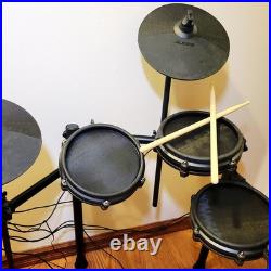 ALESIS Black NITRO DRUM SET KIT with Electronic DM7X Module No Kick Drum