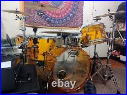Acrylic Drum Set Pearl Crystal Beat 4pc Amber Big Boy Sizes