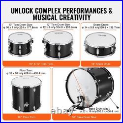 Adult Drum Set 5-Piece 22 in Complete Full Size Drum Kit with Throne Stand