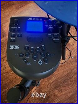 Alesis Nitro Mesh Complete Electronic Drum Set Black/Blue Used WORKS GREAT