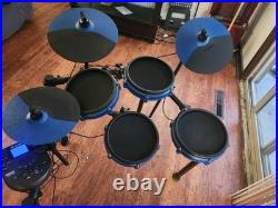 Alesis Nitro Mesh Complete Electronic Drum Set Black/Blue Used WORKS GREAT