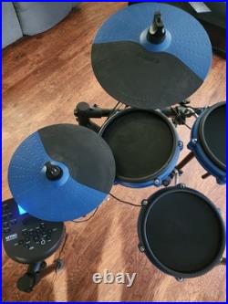 Alesis Nitro Mesh Complete Electronic Drum Set Black/Blue Used WORKS GREAT