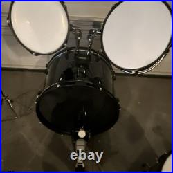 Amazon Basics Acoustic Drum Kit Black Hybrid Shell with Bass, Snare, Toms, Stand