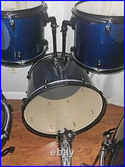 Ashthorpe full blue drum set, set up but never used before. Originally $370