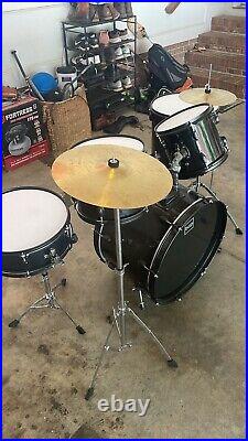 BCP Used Black Drum Set (Includes Stool And Sticks)