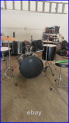 BCP Used Black Drum Set (Includes Stool And Sticks)