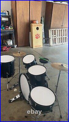 BCP Used Black Drum Set (Includes Stool And Sticks)