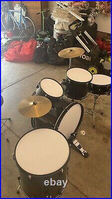 BCP Used Black Drum Set (Includes Stool And Sticks)