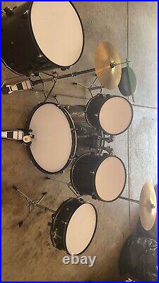 BCP Used Black Drum Set (Includes Stool And Sticks)