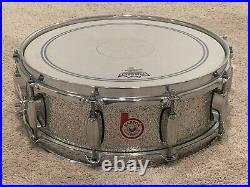 Barton 10-Lug Maple Snare Drum 14 X 5 Silver Sparkle Lacquer Drums Drumset Set