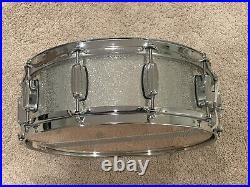 Barton 10-Lug Maple Snare Drum 14 X 5 Silver Sparkle Lacquer Drums Drumset Set