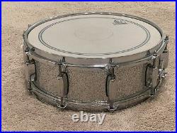 Barton 10-Lug Maple Snare Drum 14 X 5 Silver Sparkle Lacquer Drums Drumset Set