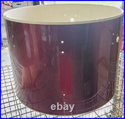 Bass Drum Shell 22x16 Red Wine In Color, Nice Drum, Add To Your Drumset Today