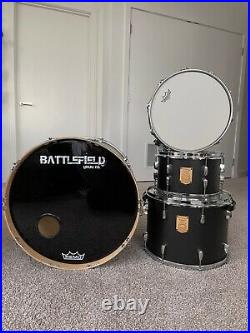 Battlefield Recruit Flat Black All Maple Custom 4pc Drum Set Flat Black with Cases