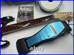 Beatles Rock Band Xbox 360 Wireless Bundle Lot Set Drums Stand Guitar Game