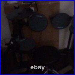 Black Electronic Drum Kit Set with Multiple Drum Pads & Cymbal Pads