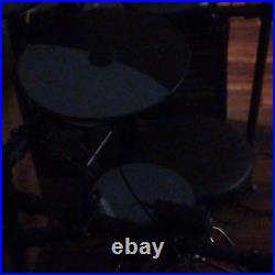 Black Electronic Drum Kit Set with Multiple Drum Pads & Cymbal Pads