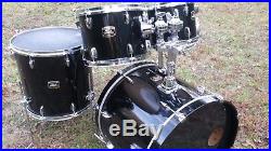 Black Lacquer Yamaha Tour Custom Maple Drum Set Kit 4 piece Kit Video Demo