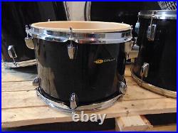 Black Unbranded 4 Piece Drum Set Nice Condition