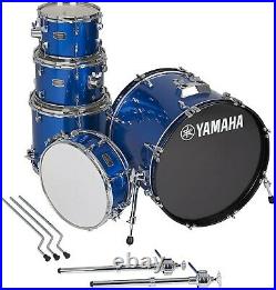 Blue Yamaha Rydeen 5pc Drum Set, Zildjian Cymbals & Gibraltar Throne